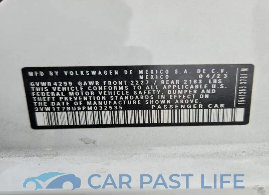 3VW1T7BU9PM032535# 12