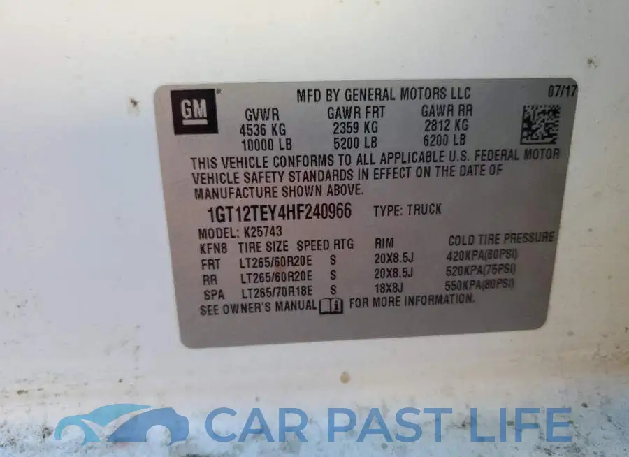 1GT12TEY4HF240966# 12