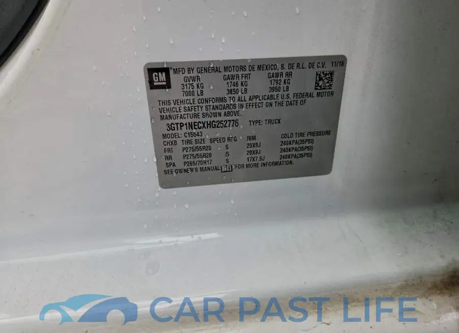3GTP1NECXHG252776# 12