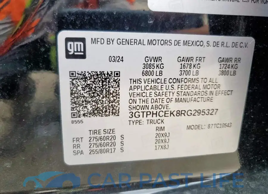 3GTPHCEK8RG295327# 12