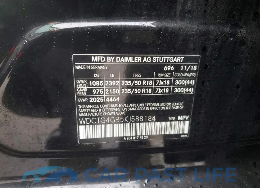 WDCTG4GB5KJ588184# 13