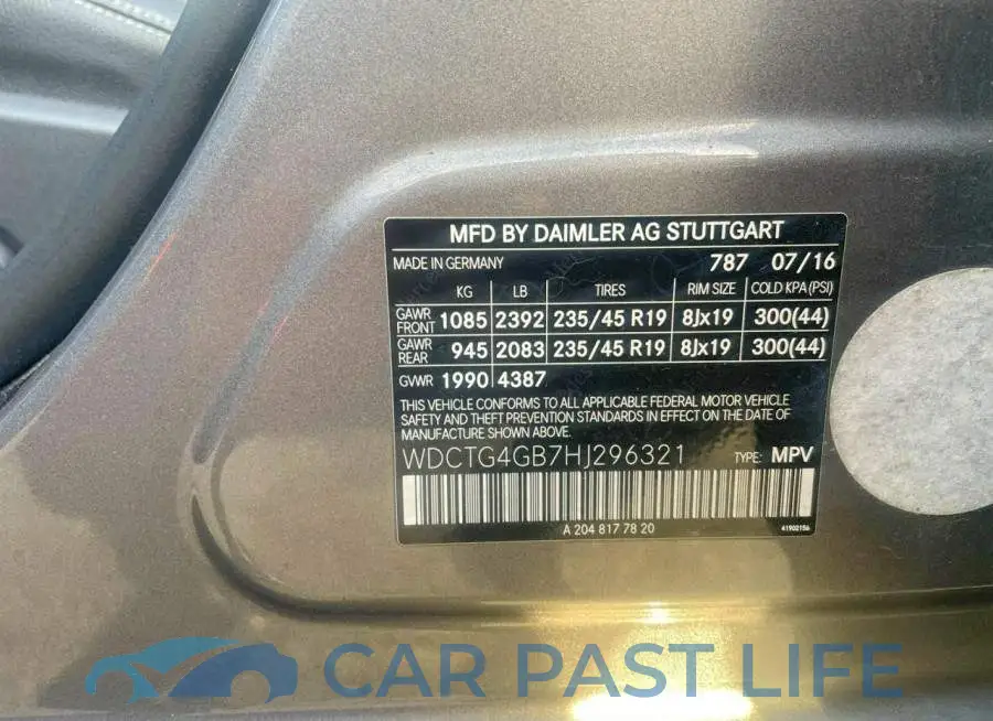 WDCTG4GB7HJ296321# 10