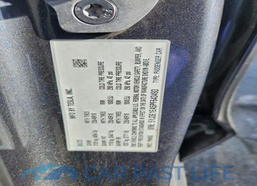 5YJ3E1EA5PF643493# 13