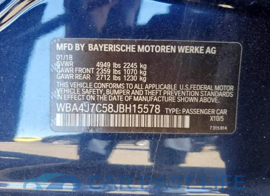 WBA4J7C58JBH15578# 12