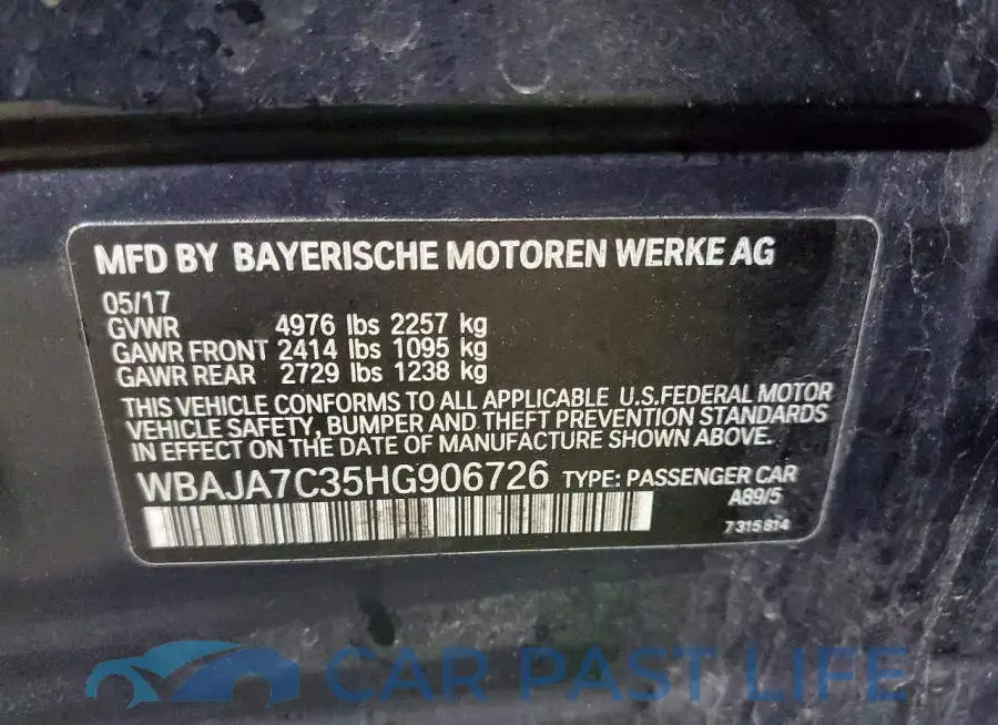 WBAJA7C35HG906726# 12