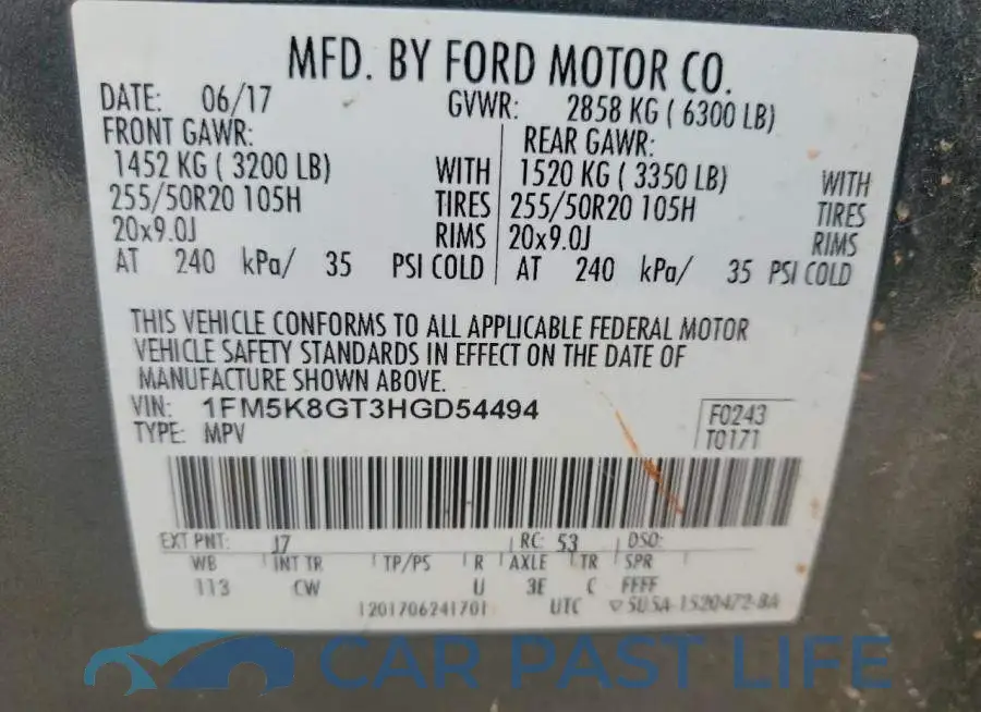 1FM5K8GT3HGD54494# 14