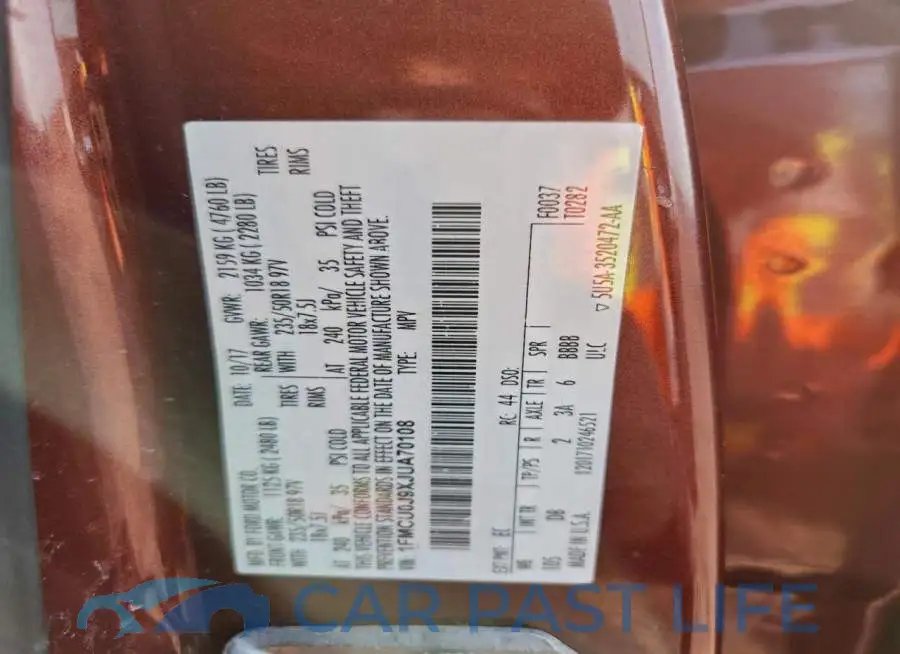1FMCU0J9XJUA70108# 14