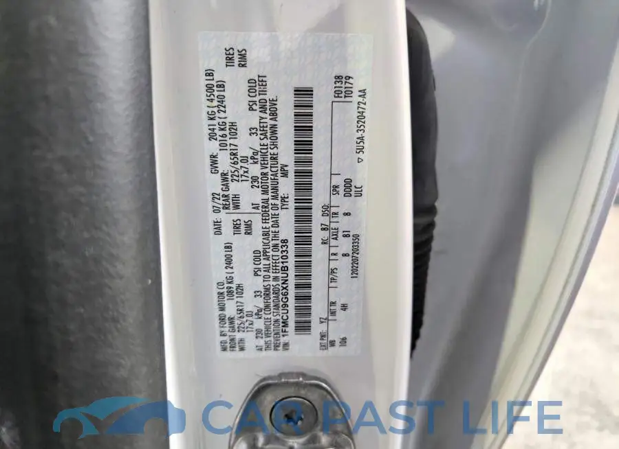 1FMCU9G6XNUB10338# 13