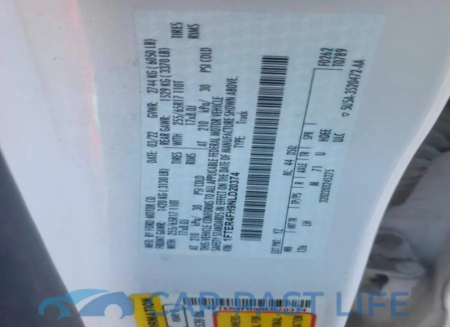 1FTER4FH9NLD20374# 12