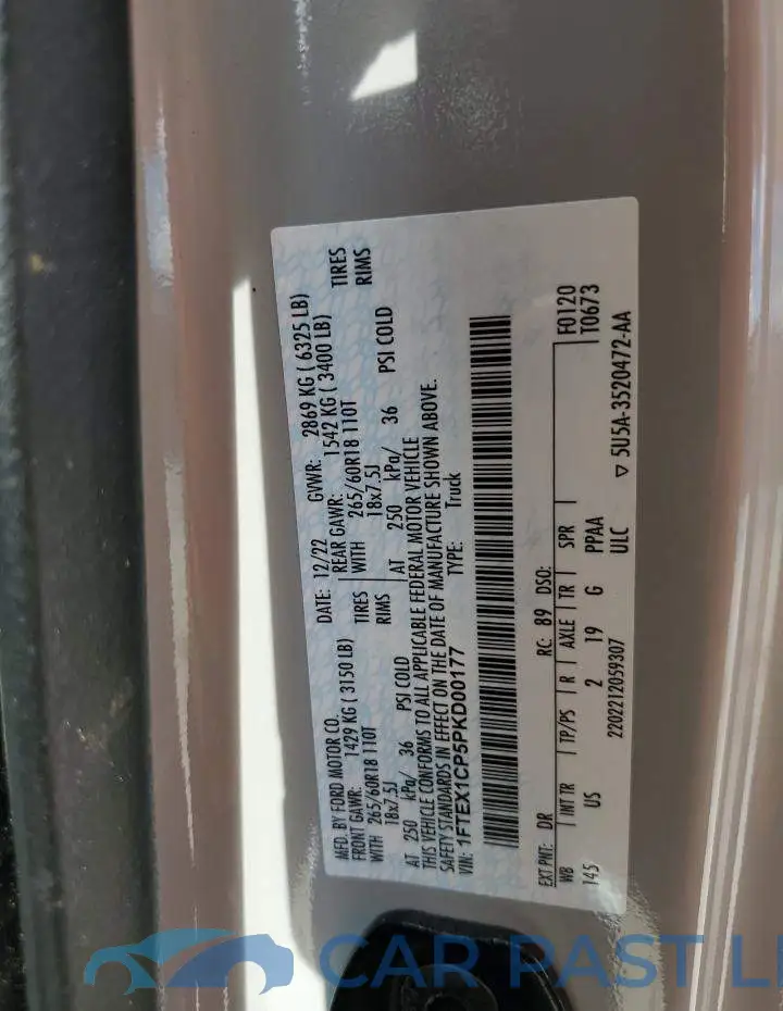 1FTEX1CP5PKD00177# 13