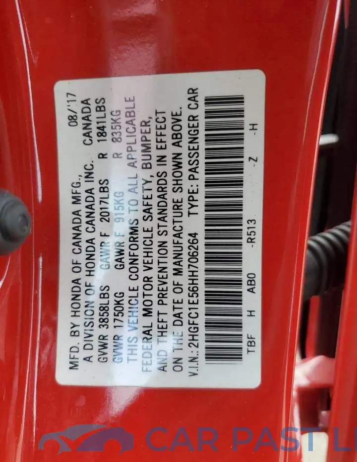 2HGFC1E56HH706264# 12