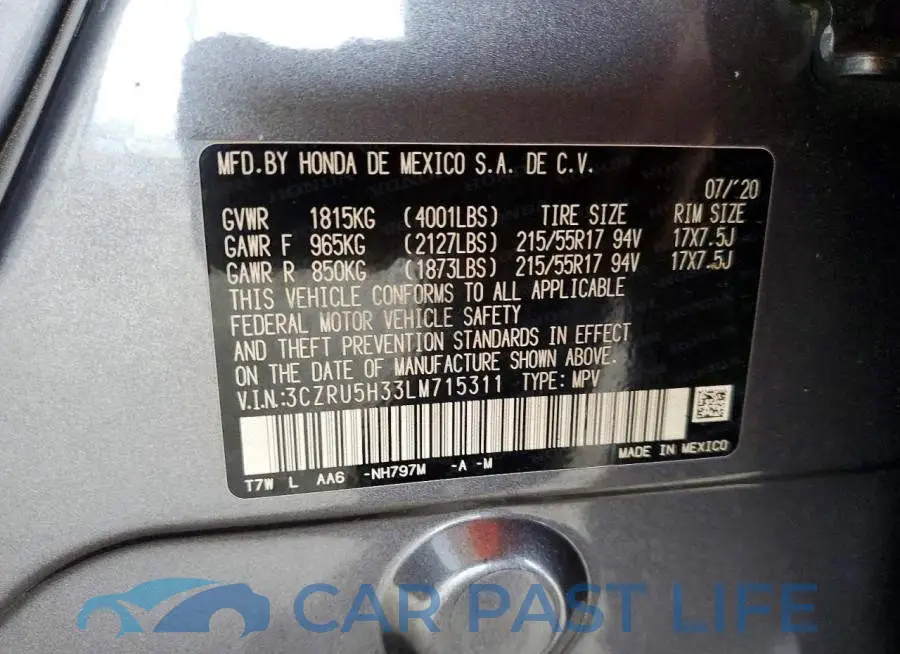 3CZRU5H33LM715311# 14