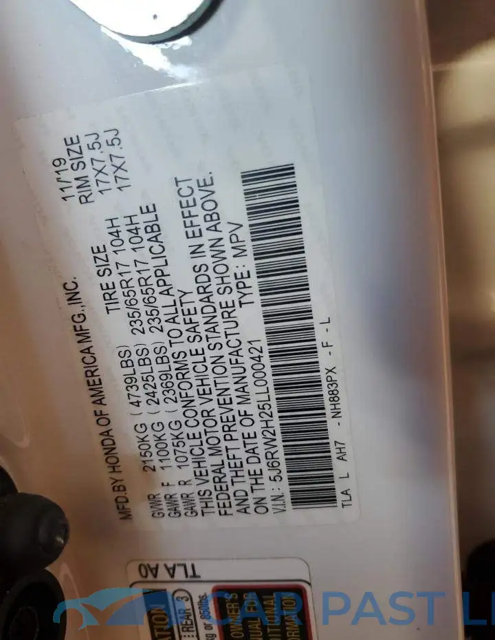 5J6RW2H25LL000421# 14