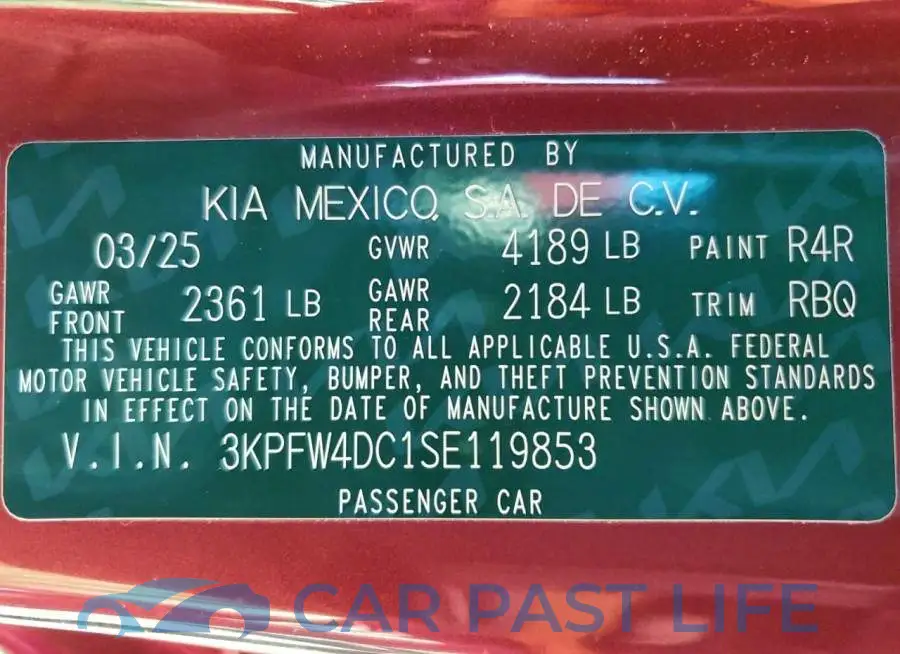 3KPFW4DC1SE119853# 12