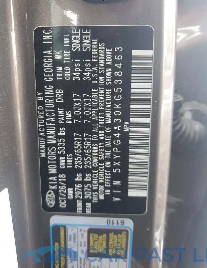5XYPG4A30KG538463# 13