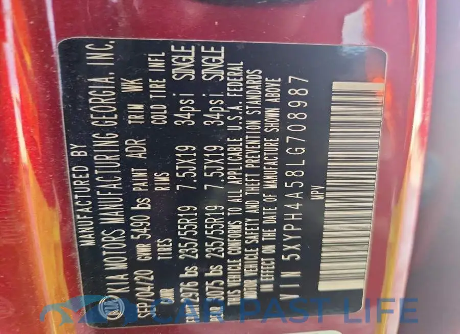 5XYPH4A58LG708987# 13