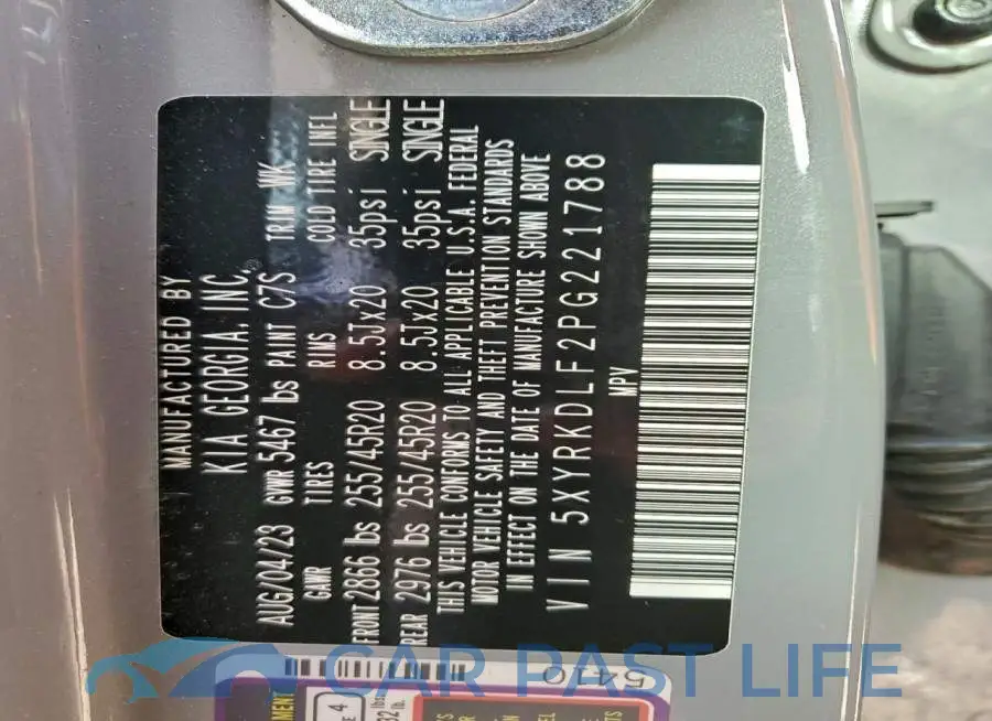 5XYRKDLF2PG221788# 13