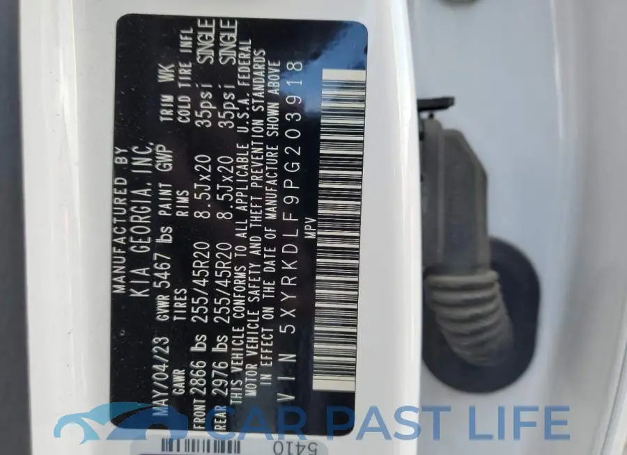 5XYRKDLF9PG203918# 12