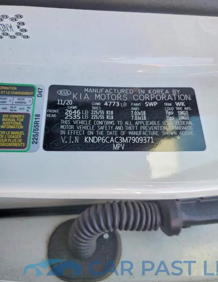 KNDP6CAC3M7909371# 13