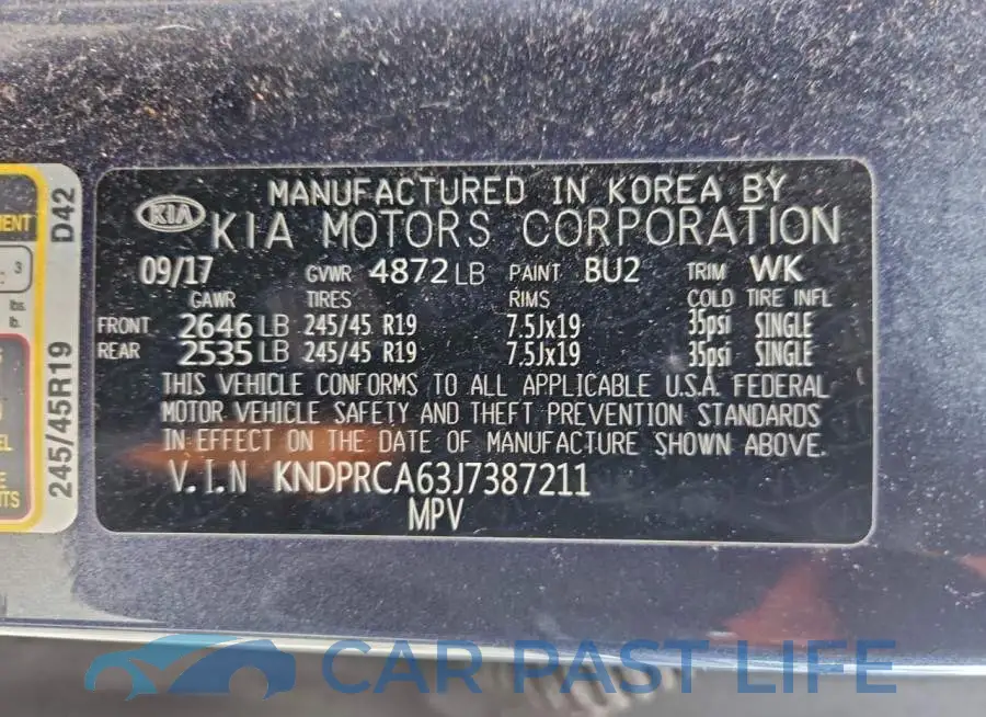 KNDPRCA63J7387211# 13