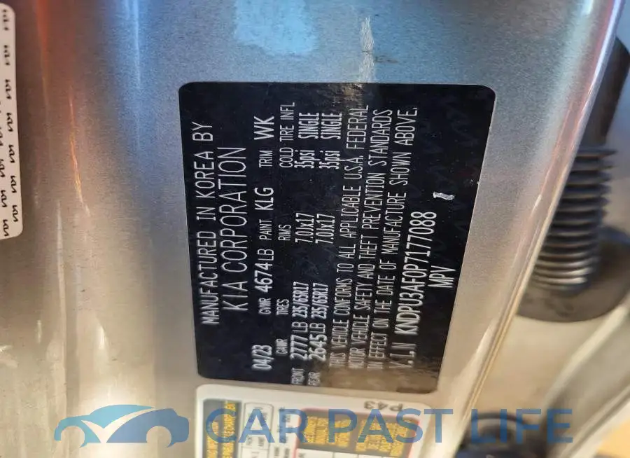 KNDPU3AF0P7177088# 13