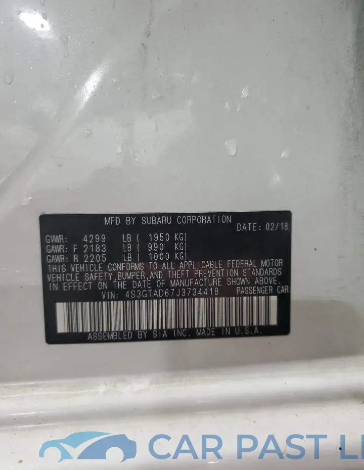 4S3GTAD67J3734418# 13