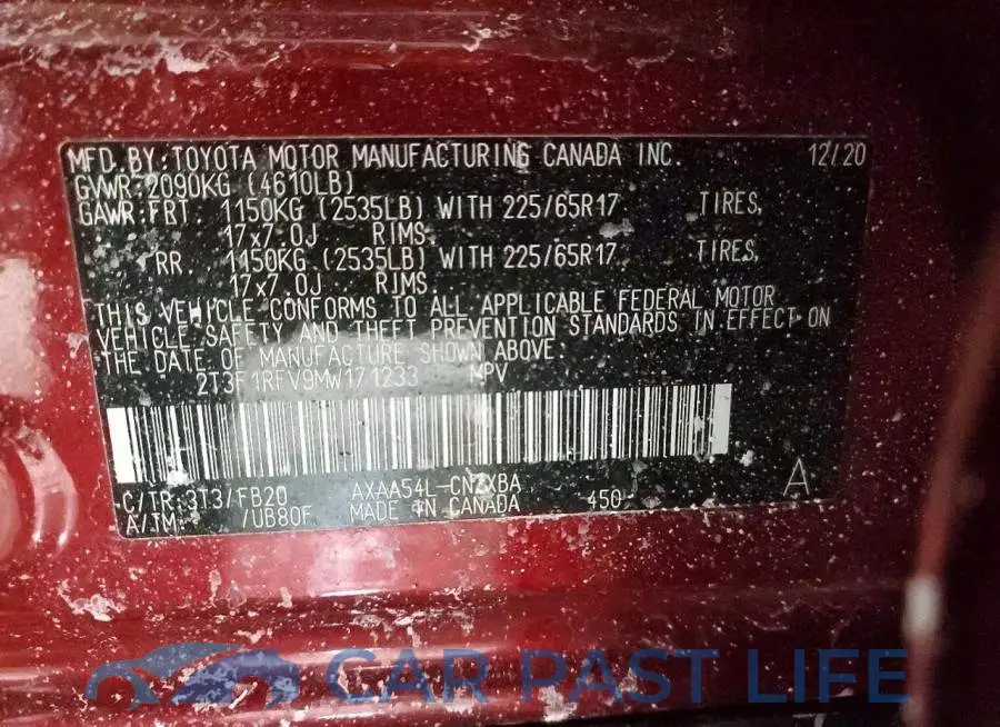 2T3F1RFV9MW171233# 13