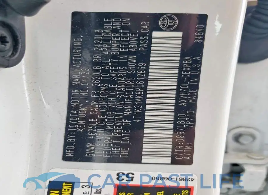 4T1K31AK8PU612869# 12