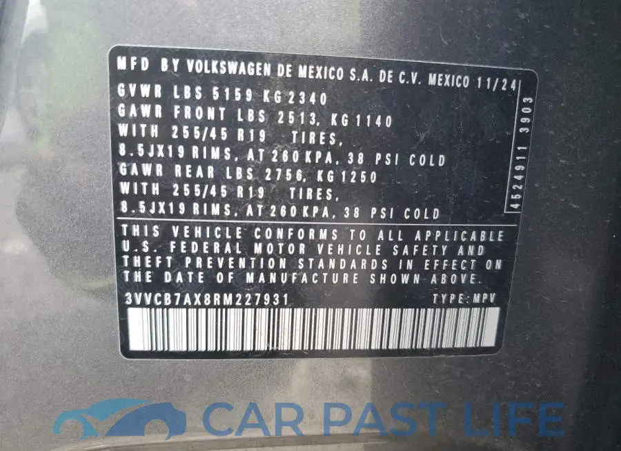 3VVCB7AX8RM227931# 14