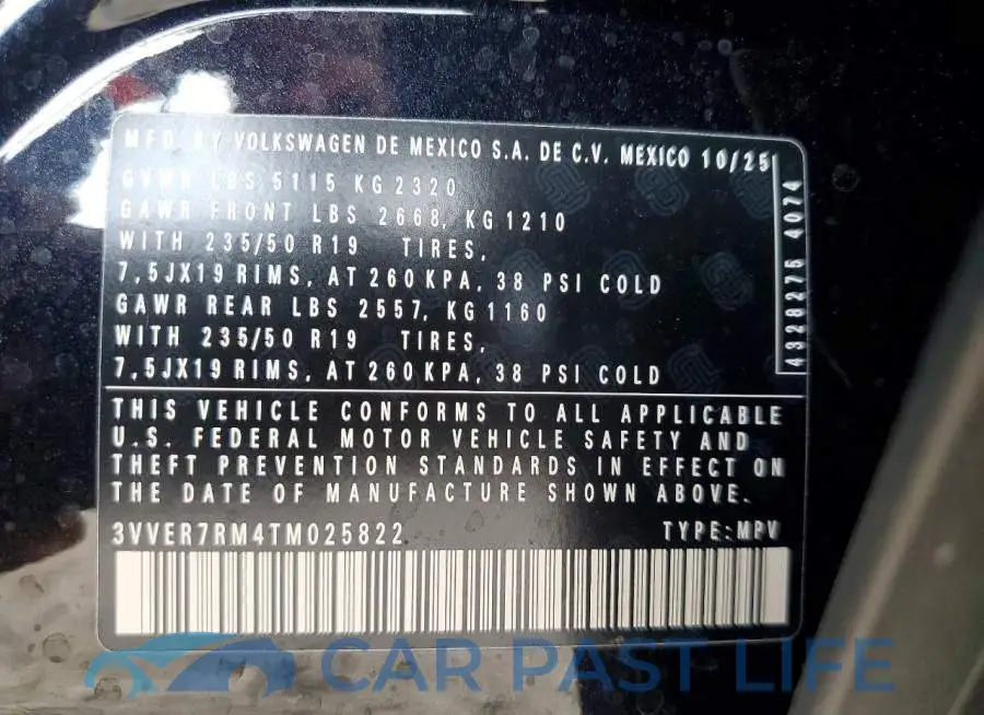 3VVER7RM4TM025822# 13