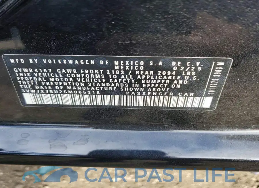 3VW7X7BU2SM065318# 13