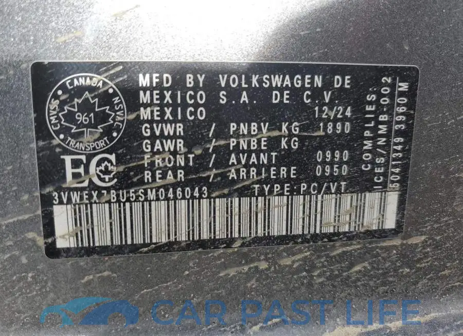 3VWEX7BU5SM046043# 13