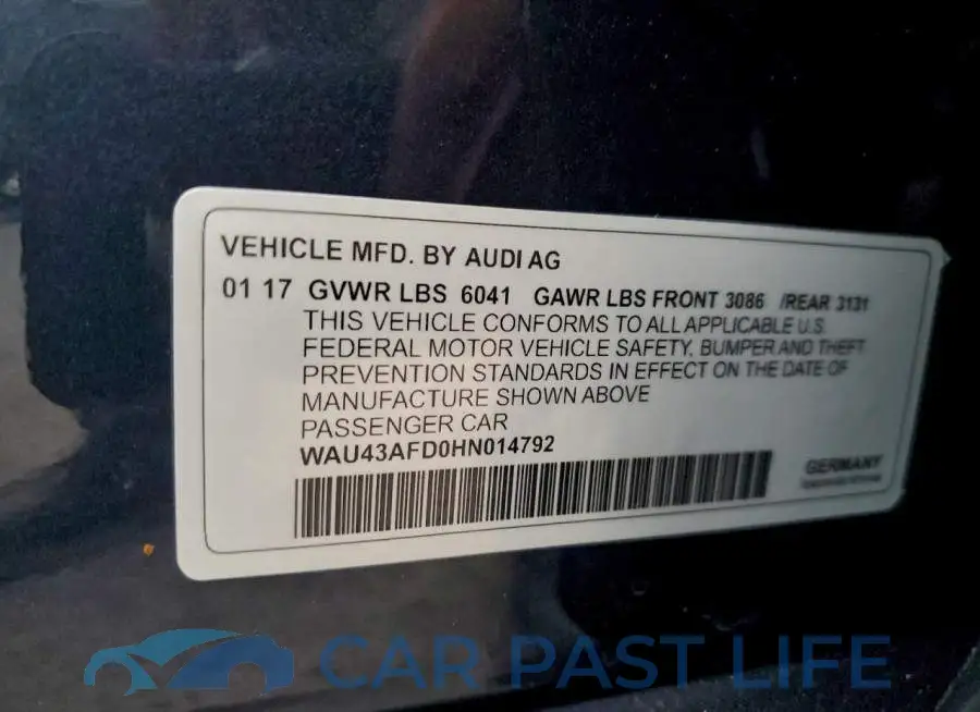 WAU43AFD0HN014792# 12