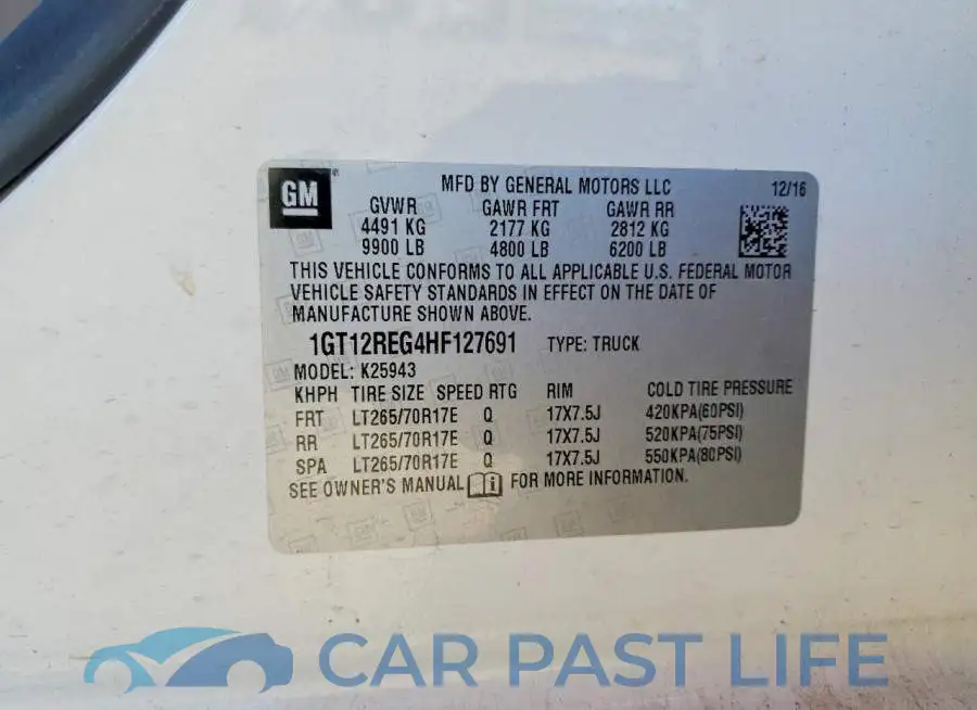 1GT12REG4HF127691# 12