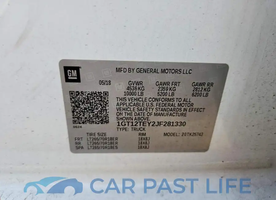 1GT12TEY2JF281330# 12
