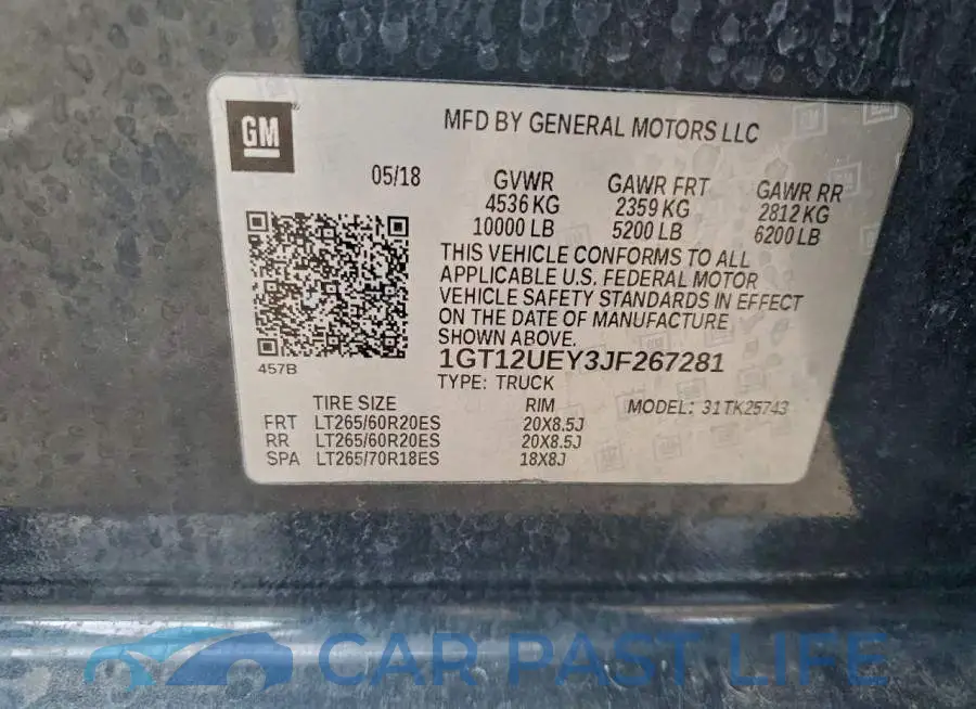 1GT12UEY3JF267281# 12