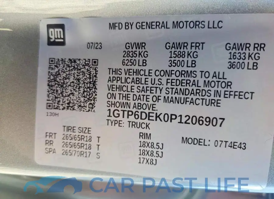 1GTP6DEK0P1206907# 11
