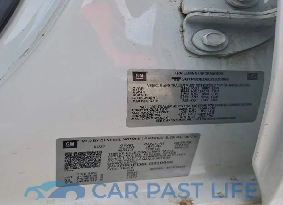 3GTP8DED8LG310956# 12