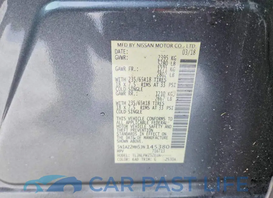 5N1AZ2MH5JN145380# 14