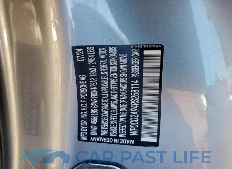 WP0CD2A94RS258114# 12