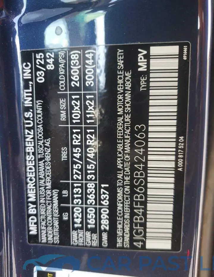 4JGFB4FB6SB424063# 13