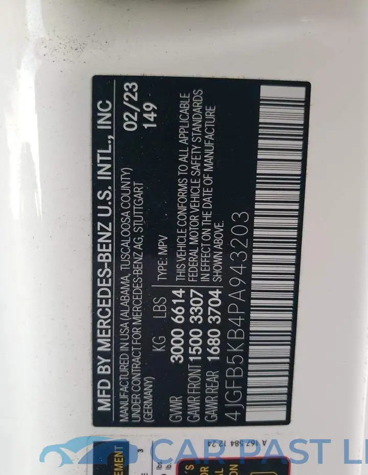 4JGFB5KB4PA943203# 14