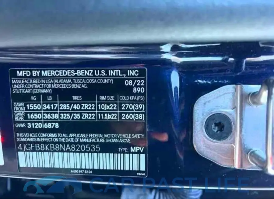 4JGFB8KB8NA820535# 10