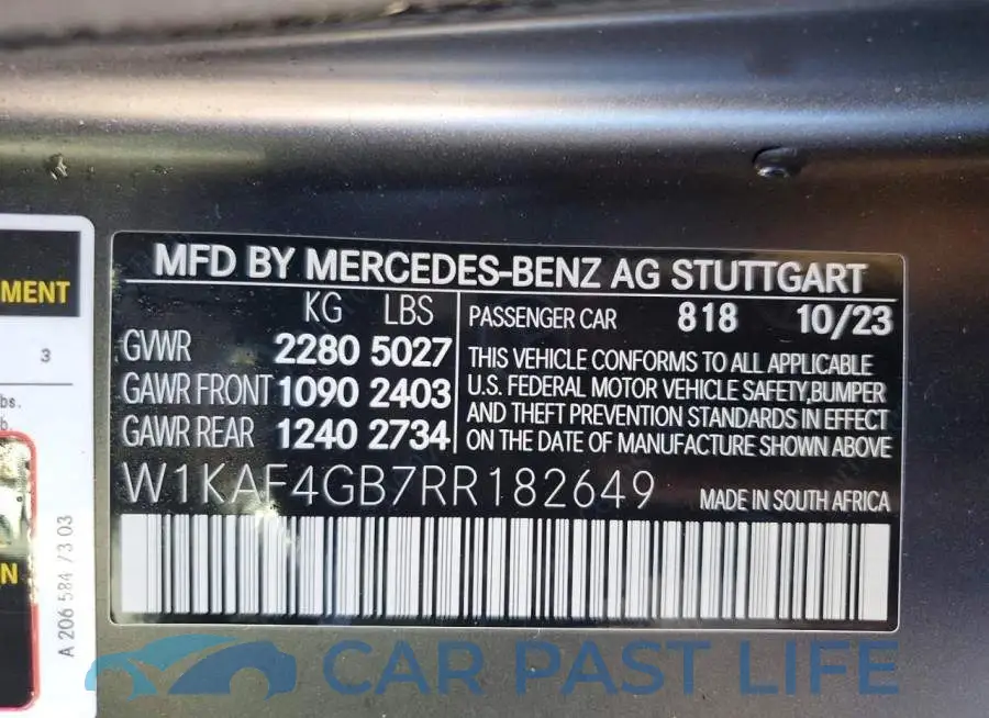 W1KAF4GB7RR182649# 12