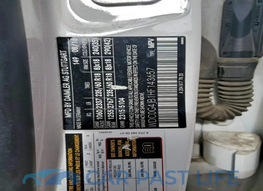WDC0G4JB1HF143657# 13