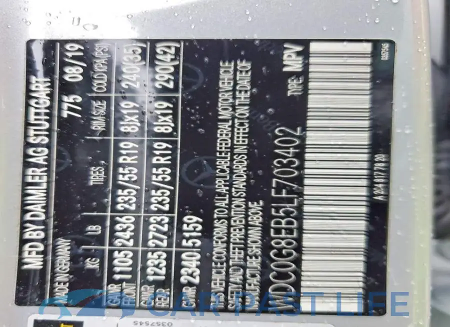 WDC0G8EB5LF703402# 14