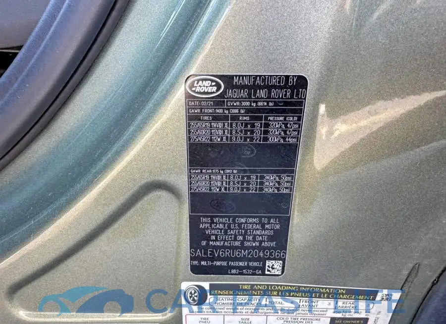 SALEV6RU6M2049366# 10
