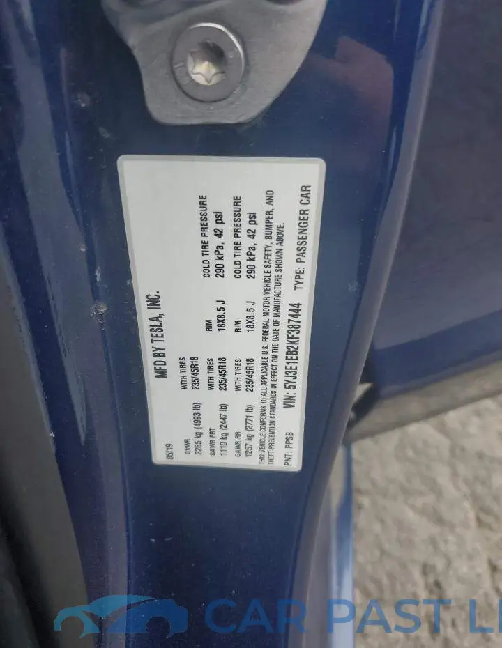 5YJ3E1EB2KF387444# 13