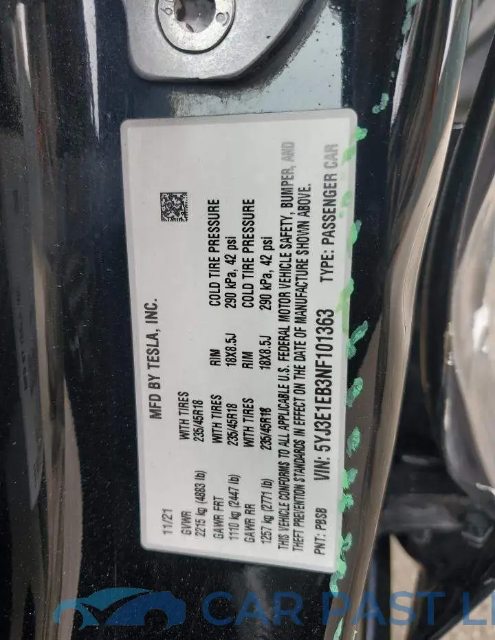 5YJ3E1EB3NF101363# 13