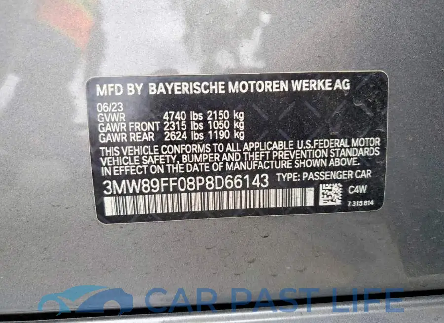 3MW89FF08P8D66143# 12